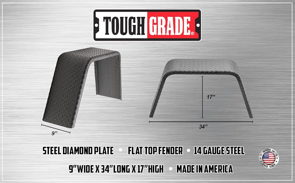 9x34x17 steel diamond plate fender