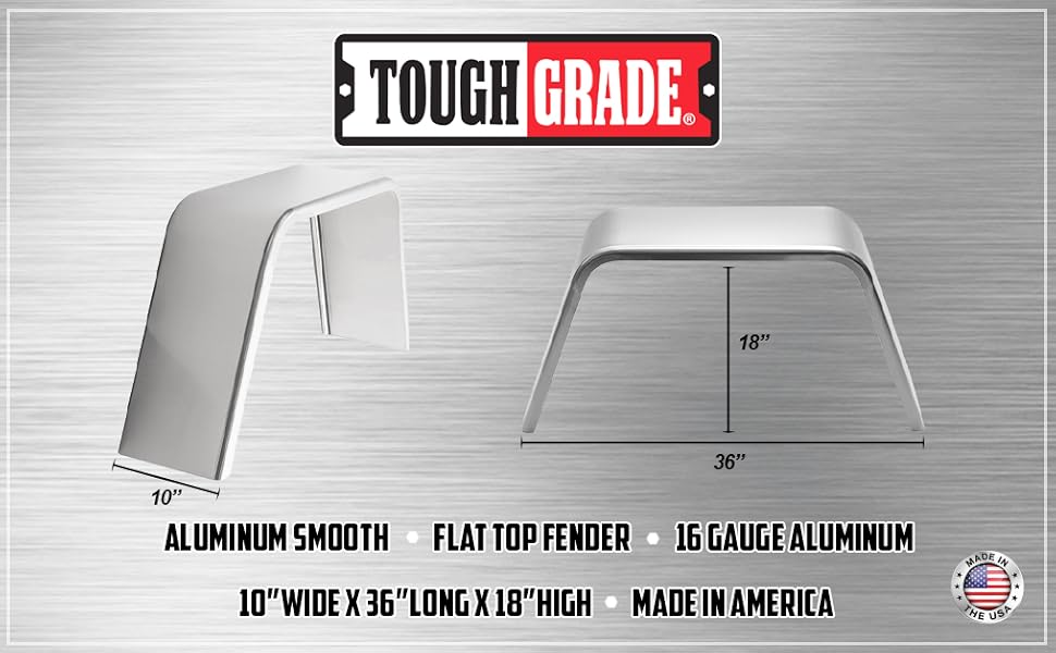 Tough Grade 2-Pack Aluminum Smooth Flat Top Fender 10x36x18