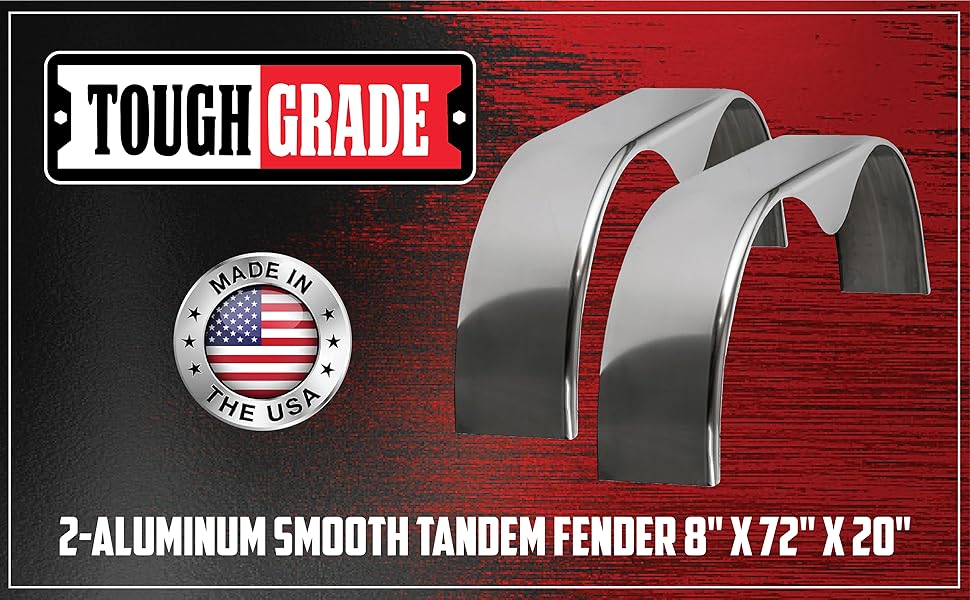 8x72x20 Smooth Tandem Teardrop Fenders