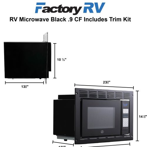 RV Microwave Black .9 CF Includes Trim Kit kit 71020208485