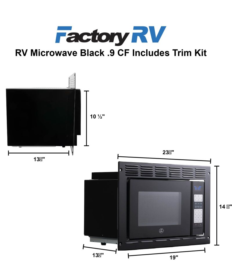 RV Microwave Black .9 CF Includes Trim Kit kit 71020208485