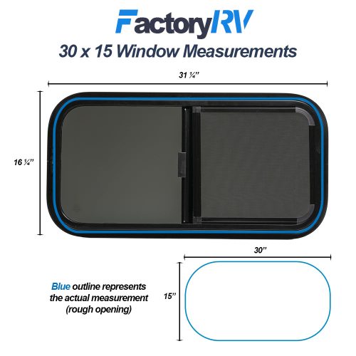 Window sizes 30 x 15