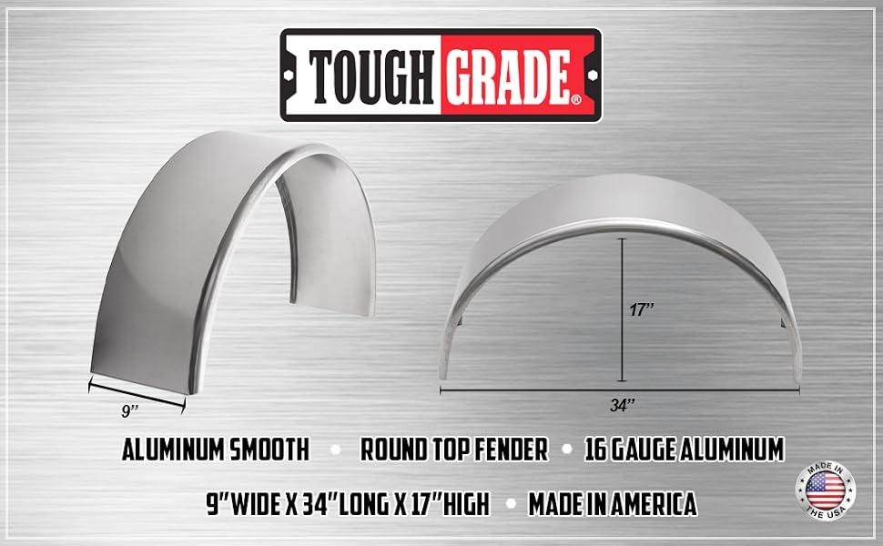 Tough Grade Aluminum Smooth Round Top Fender 9" X 34" X 17"